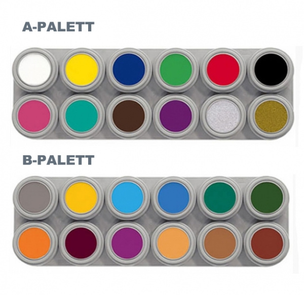 Grimas palett vattensmink 12-färger